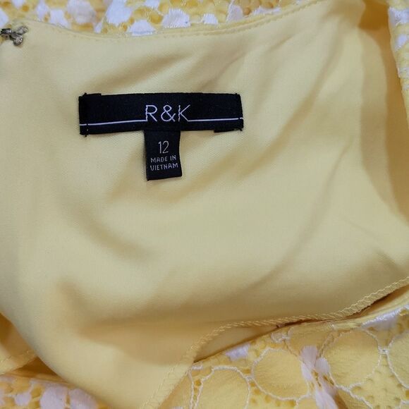 BRAND NEW R&K LACE FLORAL CAP SLEEVE HIDDEN ZIPPER CLOSURE SHEATH DRESS - Picture 11 of 12